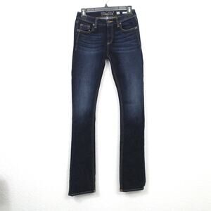 Miss Me Women's Mid Rise Faux Flap Pocket Embellished Boot Cut Jeans Size 26